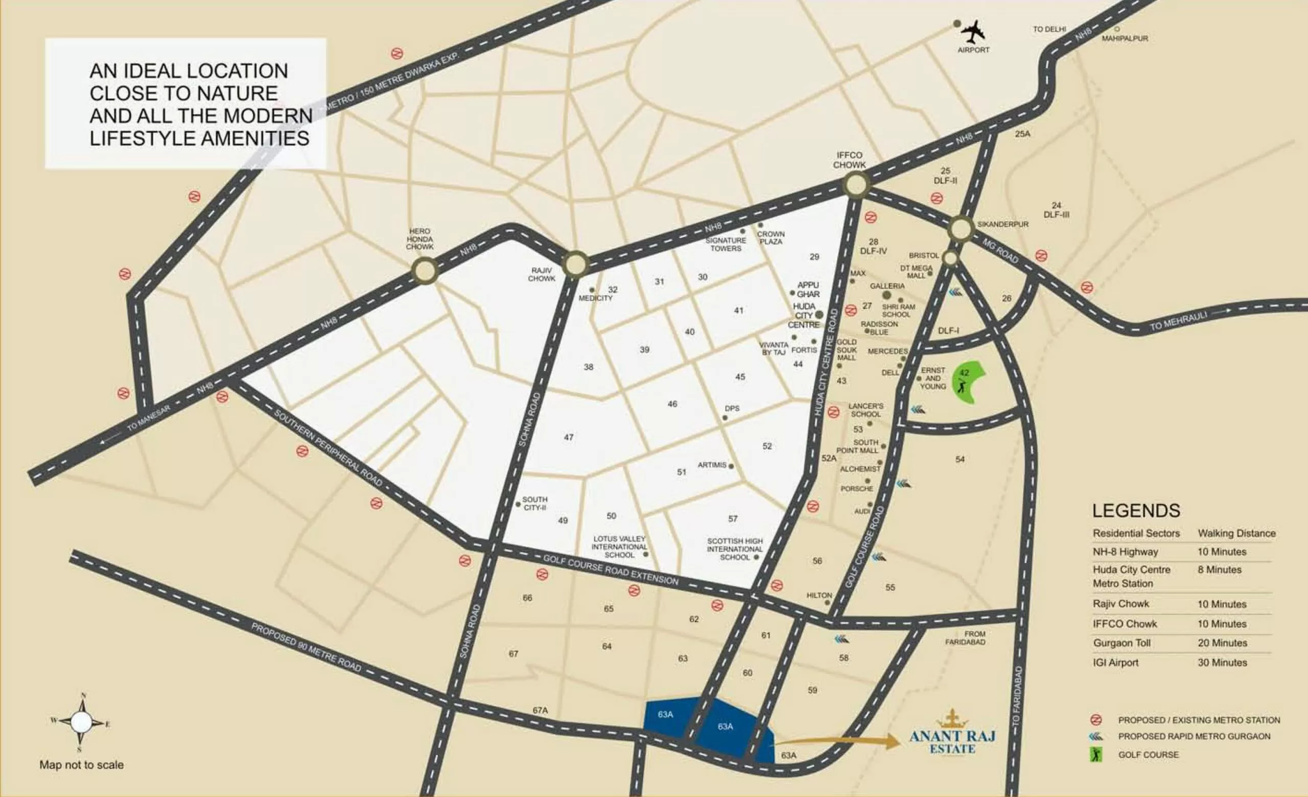 Anant-Raj-Ashoke-Estate-Location-Map