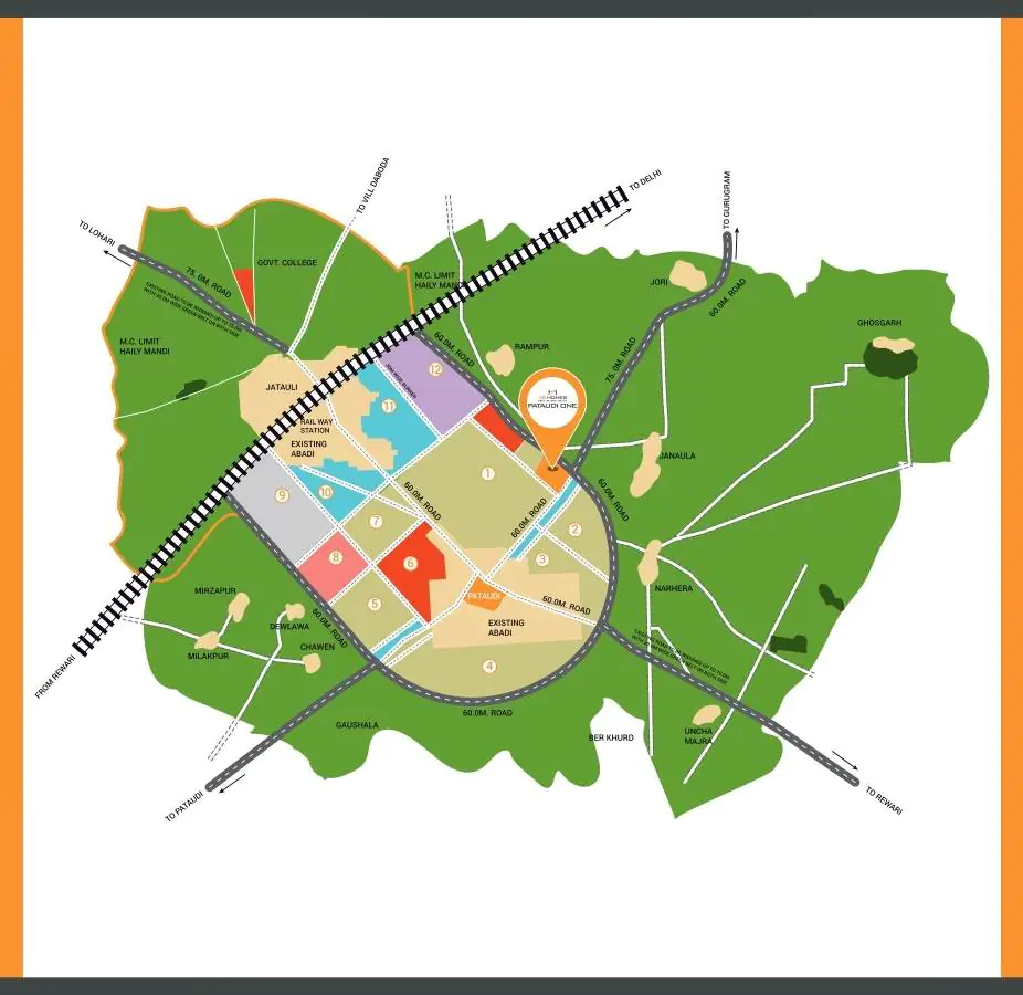 3b-homes-pataudi-one-location-map