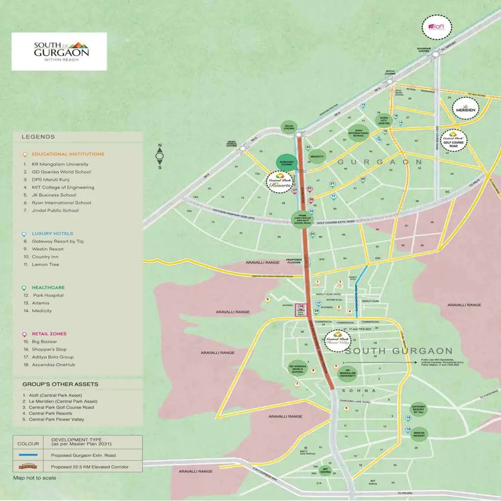 Central-park-flower-valley-clover-floors-location-map