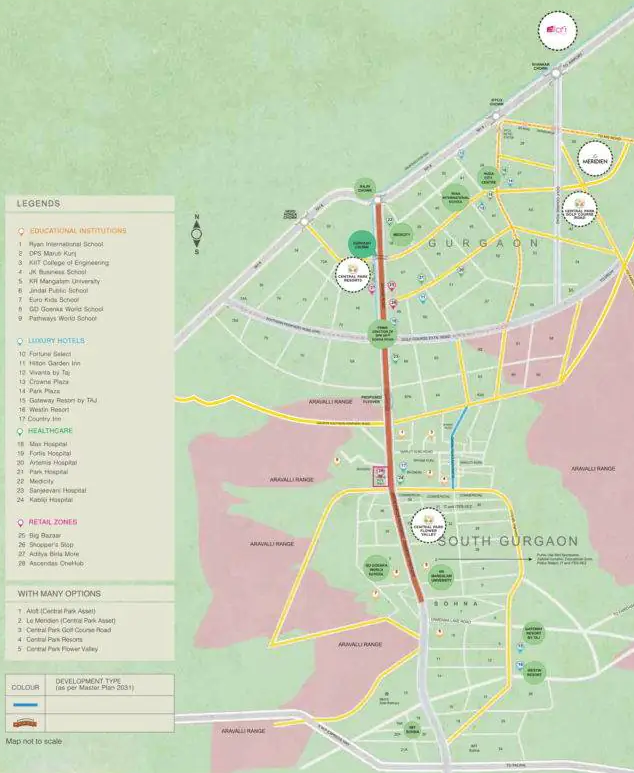 Central-park-flower-valley-flamingo-floors-location-map