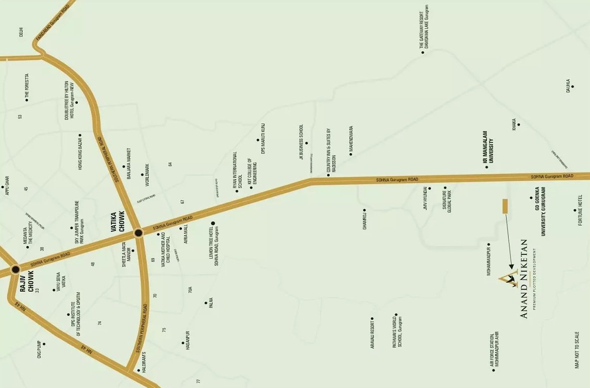 Ns-arcus-avani-signature-floors-sector-2-sohna-location-map