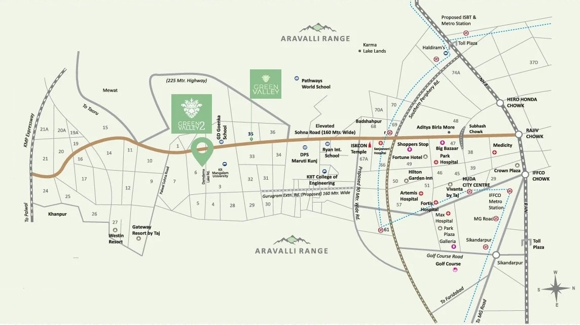 Lid-nivasa-sector-6-sohna-location-map