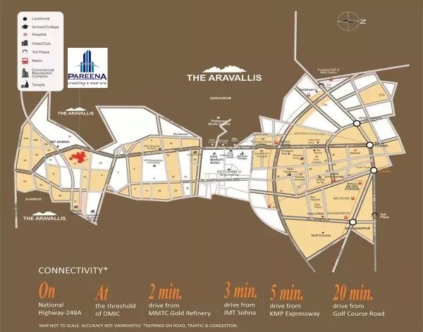 Pareena-plots-sector-14-sohna-location-map