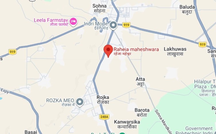 Pareena-aangan-sector-14-sohna-location-map