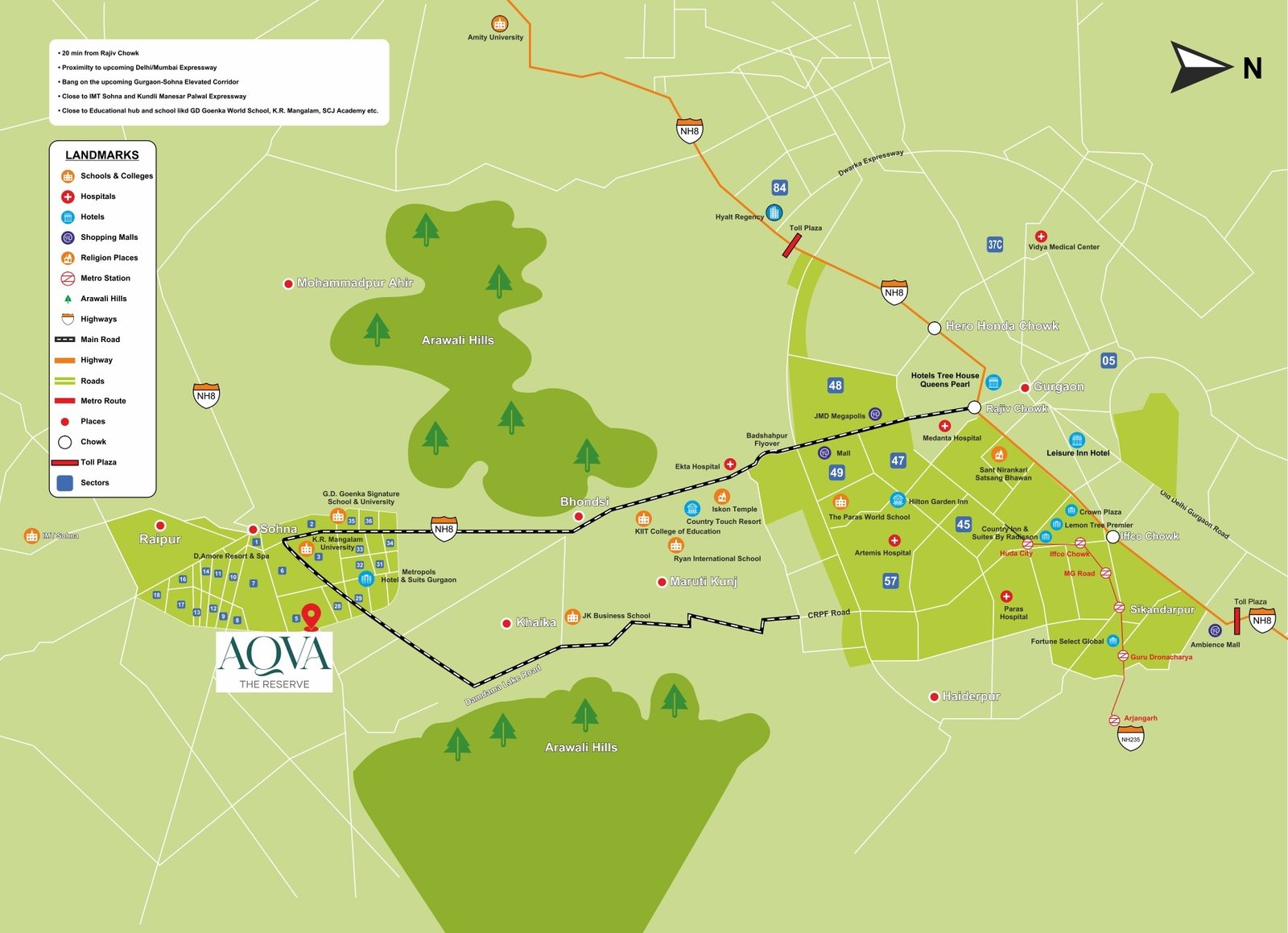 Aqva The Reserve Location Map