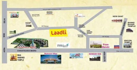 Ladli-govindvan-plots-vrindavan-mathura-location-map