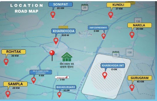 Om Dream Homes Sector 10 Kharkhoda Location Map